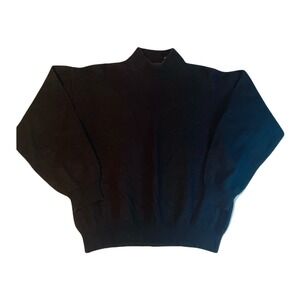 Marconi Le Collezioni Merino Wool Sweater Men's XL Black Made in Italy Knit